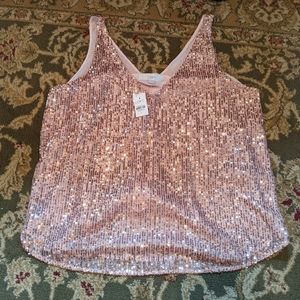LOFT Rose Gold Sequin Tank